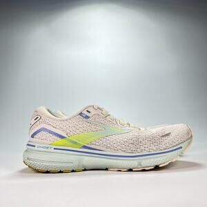 Brooks Ghost 15 White Blue Athletic Running Shoes 1203801B130 Women's Size 8